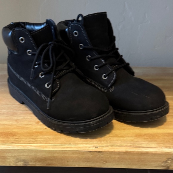 Black Lace Up Boots for Women - Picture 1 of 4